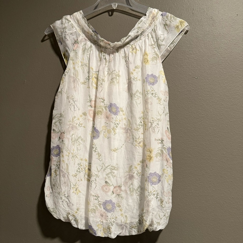 Tendenze Floral 100% Silk Top Size Small Defective - Picture 2 of 13